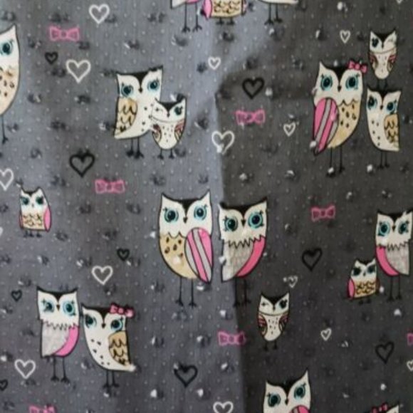 Owls Heart Soul Scrub Top Womens Size M Medium Multicolor Short Sleeve Pockets - Picture 4 of 5